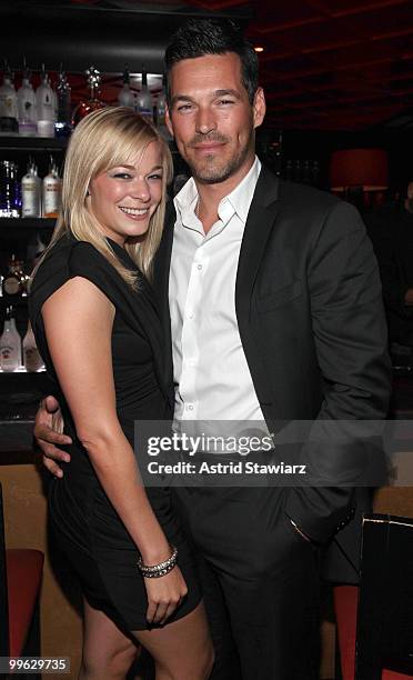 Singer Leann Rimes and actor Eddie Cibrian pose for photos inside the 2nd Anniversary celebration at MGM Grand at Foxwoods on May 15, 2010 in...