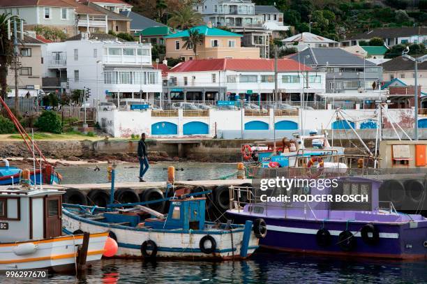 View of Kalk Bay, a trendy fishing village, about 30km from the city centre, on July 11 in Cape Town - Kalk Bay, with a combination of trendy...