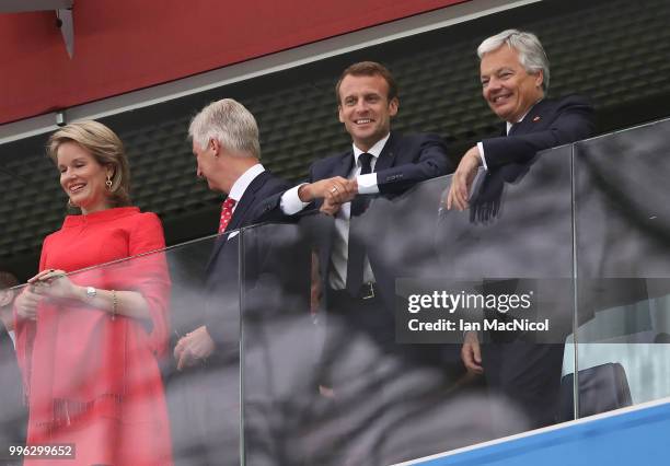 Former French President Nicolas Sarkozy is seen during the 2018 FIFA World Cup Russia Semi Final match between Belgium and France at Saint Petersburg...
