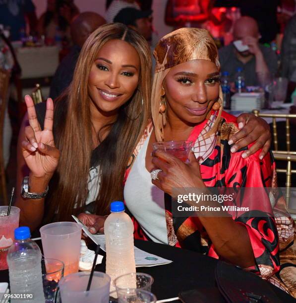 Cynthia Bailey and Nene Leakes attend ATL Live On The Park Season IX at Park Tavern on July 10, 2018 in Atlanta, Georgia.