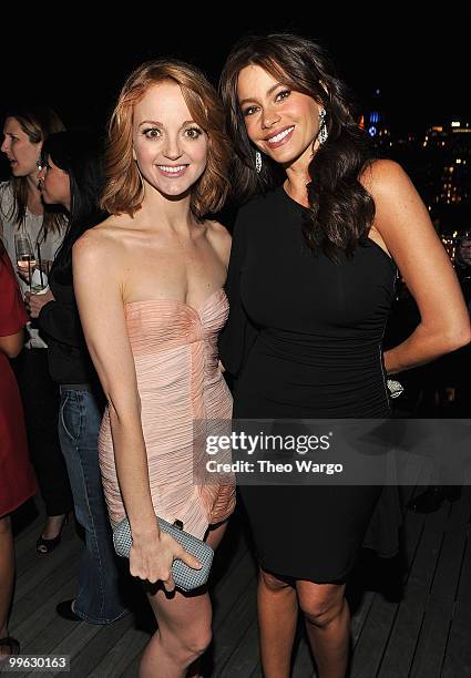 Actors Jayma Mays and Sofia Vagaras attend the NY Upfronts celebration with Entertainment Weekly and 20th Century Fox Television at Cooper Square...