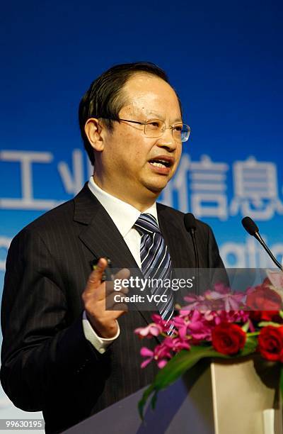 Wang Jianzhou, current Chairman and CEO of China Mobile, attends the first forum 'ICT And Urban Development' of Shanghai World Expo on May 15, 2010...