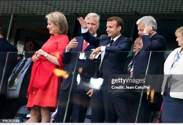 Queen Mathilde of Belgium, King Philippe of Belgium, President of France Emmanuel Macron, Vice Prime Minister of Belgium and Foreign Affairs Minister...