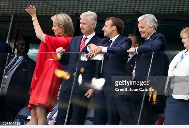 Queen Mathilde of Belgium, King Philippe of Belgium, President of France Emmanuel Macron, Vice Prime Minister of Belgium and Foreign Affairs Minister...