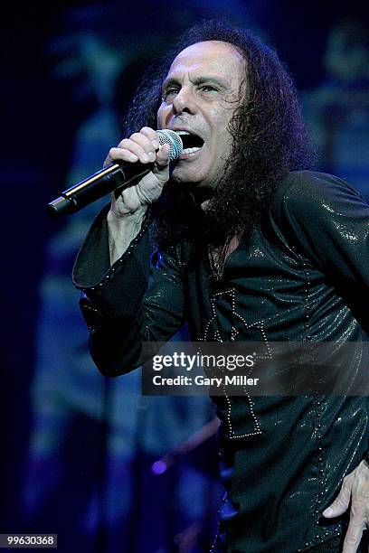 Vocalist Ronnie James Dio performing here in concert with Heaven & Hell at the Verizon Wireless Amphitheater in San Antonio, Texas on May 01, 2007...