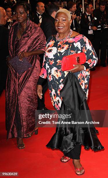 Actress Firmine Richard and guest attend the 'A Screaming Man' Premiere held at the Palais des Festivals during the 63rd Annual International Cannes...