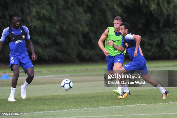 Pedro of Chelsea during a training session at Chelsea Training Ground on July 11, 2018 in Cobham, England.