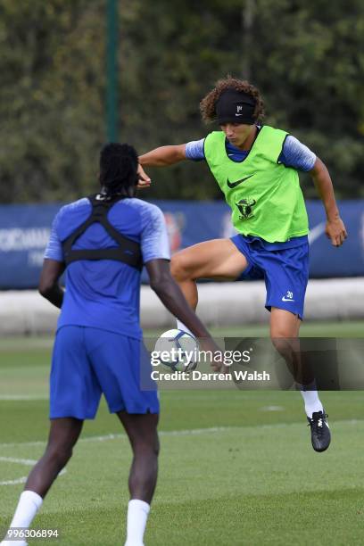 David Luiz of Chelsea during a training session at Chelsea Training Ground on July 11, 2018 in Cobham, England.