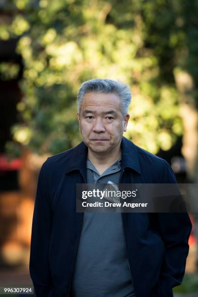 Kevin Tsujihara, chairman and chief executive officer of Warner Bros. Entertainment, arrives for a morning session of the annual Allen & Company Sun...