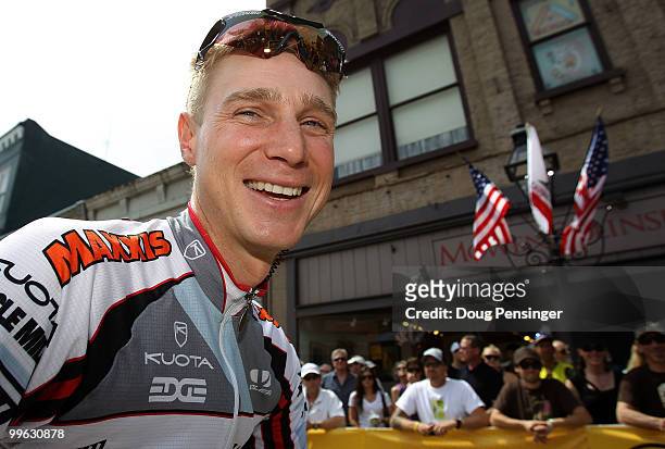 Chris Baldwin of the USA and riding for United Healthcare presented by Maxxis prepares for the start of Stage One of the 2010 Tour of California from...