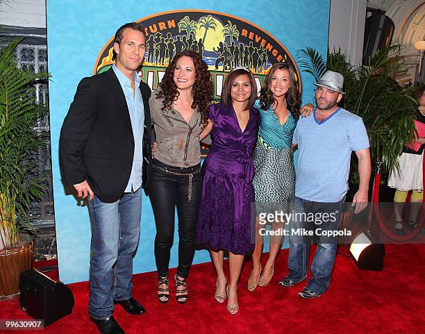Television personalities Colby Donaldson, Jerri Manthey, Sandra Diaz-Twine, Parvati Shallow, and Russell Hantz attend the "Survivor: Heroes Vs...