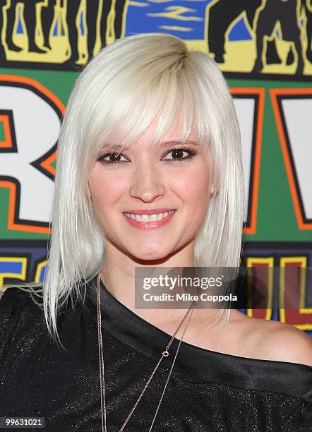 Television personality Courtney Yates attends the "Survivor: Heroes Vs Villains" finale reunion show at Ed Sullivan Theater on May 16, 2010 in New...