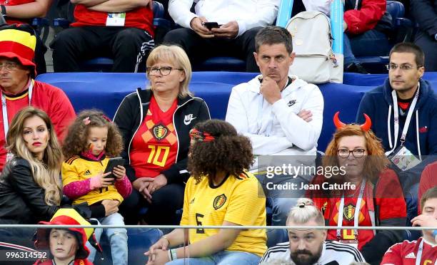 Carine Hazard and Thierry Hazard, parents of Eden Hazard of Belgium during the 2018 FIFA World Cup Russia Semi Final match between France and Belgium...