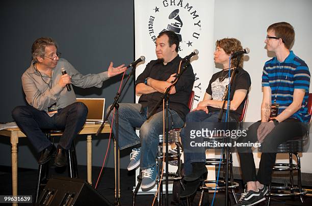 Stephen Hart and presenters speak at Making A Living As An Engineer: Best Practices at the GRAMMY U Music Industry Summit at Expression College for...