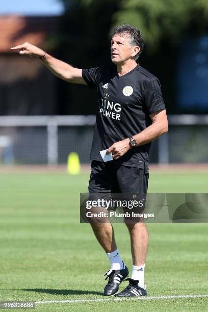 Manager Claude Puel during the Leicester City pre-season training camp on July 11, 2018 in Evian, France.