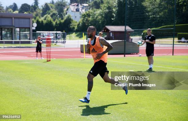 Danny Simpson during the Leicester City pre-season training camp on July 11, 2018 in Evian, France.