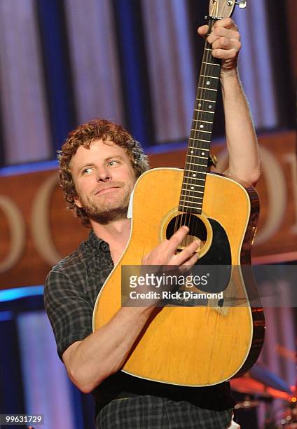 Singer/Songwriter Dierks Bentley performS during the Music City Keep on Playin' benefit concert at the Ryman Auditorium on May 16, 2010 in Nashville,...