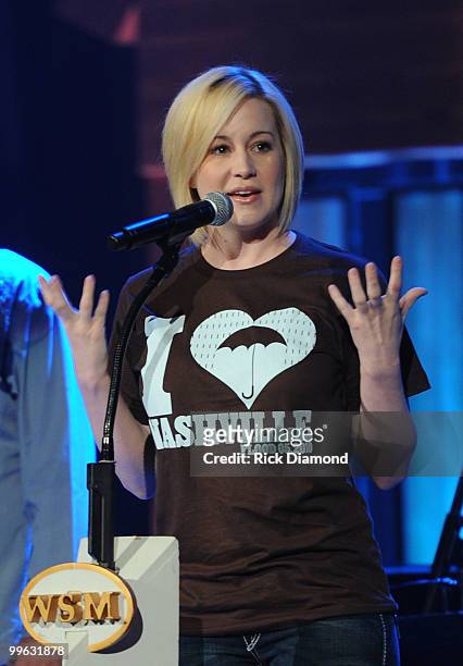 Singer/Songwriter Kellie Pickler performs during the Music City Keep on Playin' benefit concert at the Ryman Auditorium on May 16, 2010 in Nashville,...