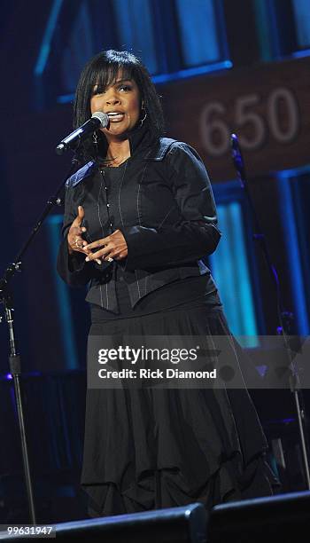 Singer/Songwriter CeCe Winans performs during the Music City Keep on Playin' benefit concert at the Ryman Auditorium on May 16, 2010 in Nashville,...