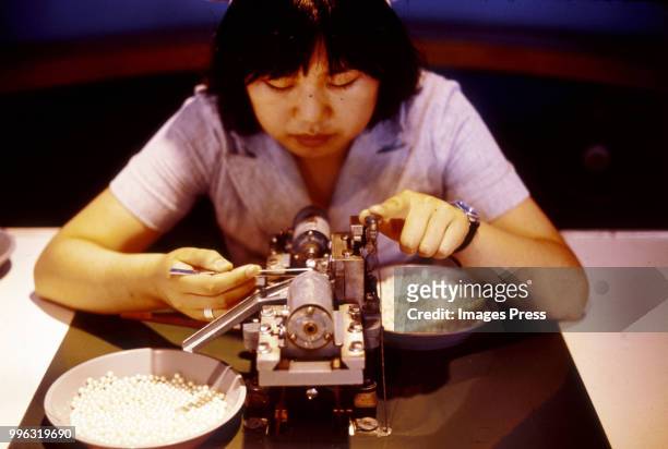 Pearl Jewelry Production for K. Mikimoto & Co. Circa 1973 in Nara, Japan.