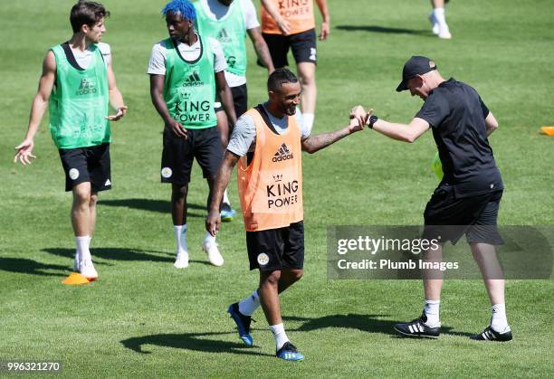 Danny Simpson during the Leicester City pre-season training camp on July 11, 2018 in Evian, France.