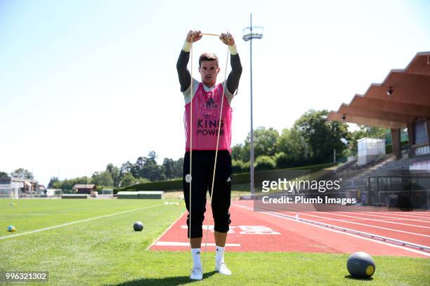 Eldin Jakupovic during the Leicester City pre-season training camp on July 11, 2018 in Evian, France.