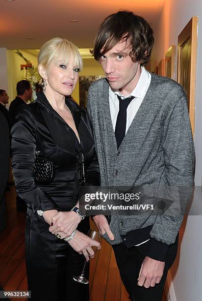 Actress Ellen Barkin and Director Cam Archer attend the Vanity Fair and Gucci Party Honoring Martin Scorsese during the 63rd Annual Cannes Film...