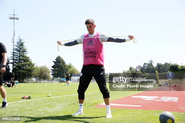 Eldin Jakupovic during the Leicester City pre-season training camp on July 11, 2018 in Evian, France.