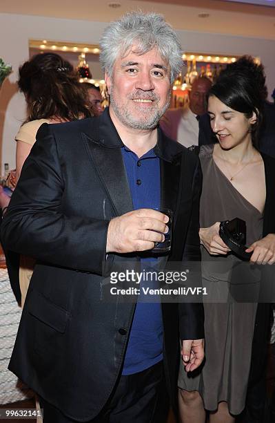Director Pedro Almodovar attends the Vanity Fair and Gucci Party Honoring Martin Scorsese during the 63rd Annual Cannes Film Festival at the Hotel Du...