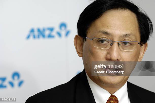 Bill Foo, vice-chairman of South and Southeast Asia at Australia & New Zealand Banking Group Ltd. , speaks during a news conference in Singapore, on...