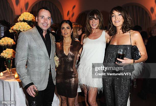 David Furnish, Actress Salma Hayek, Giannina Facio and Tamara Mellon attend the Vanity Fair and Gucci Party Honoring Martin Scorsese during the 63rd...