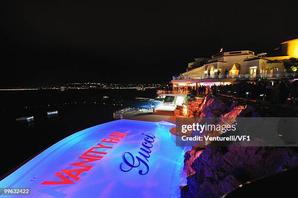 General view of the venue during the Vanity Fair and Gucci Party Honoring Martin Scorsese during the 63rd Annual Cannes Film Festival at the Hotel Du...