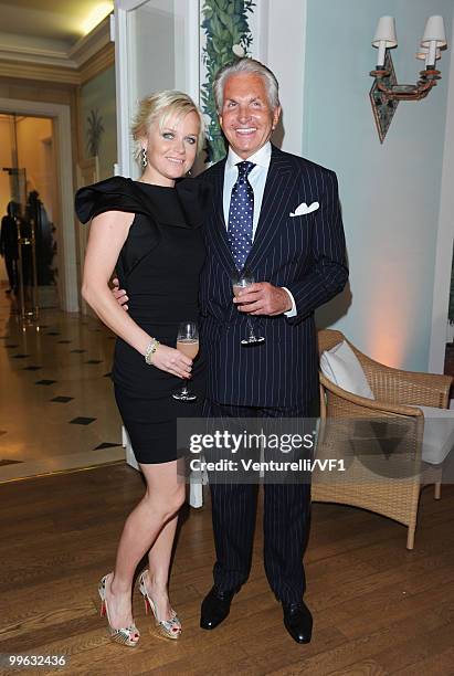 Barbara Sturm and actor George Hamilton attend the Vanity Fair and Gucci Party Honoring Martin Scorsese during the 63rd Annual Cannes Film Festival...