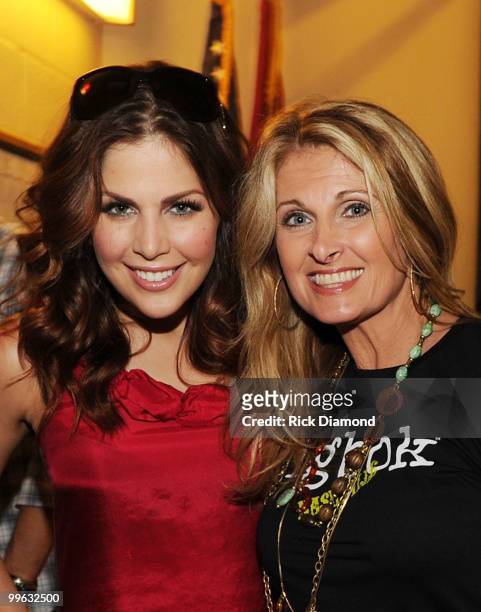 Singer/Songwriter Hillary Scott of Lady Antebellum and Her Mother Singer/Songwriter Linda Davis backstage during the "Music City Keep on Playin'"...