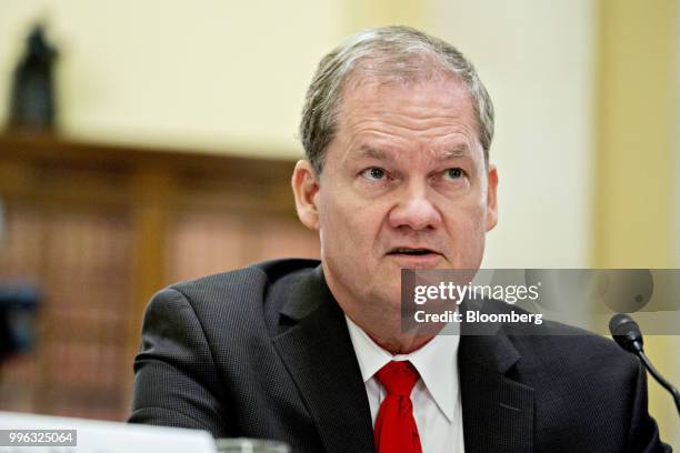 Charles Romine, director of the Information Technology Laboratory with the National Institute of Standards and Technology, speaks during a Senate...