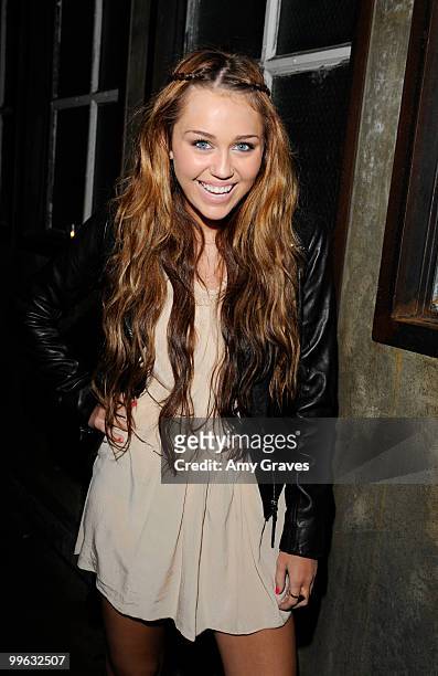 Actress Miley Cyrus attends the Hannah Montana Wrap Party at H Wood on May 16, 2010 in Los Angeles, California.