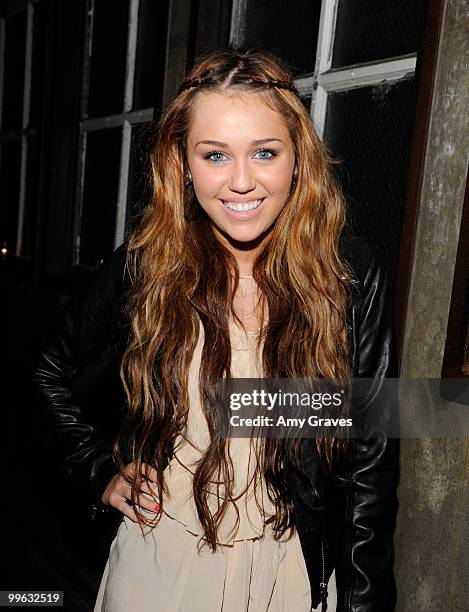 Actress Miley Cyrus attends the Hannah Montana Wrap Party at H Wood on May 16, 2010 in Los Angeles, California.