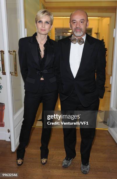 Shoe designer Christian Louboutin and guest attends the Vanity Fair and Gucci Party Honoring Martin Scorsese during the 63rd Annual Cannes Film...