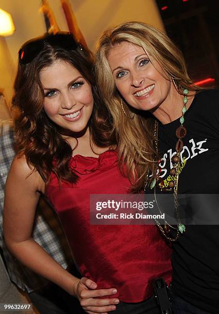 Singer/Songwriter Hillary Scott of Lady Antebellum and Her Mother Singer/Songwriter Linda Davis backstage during the "Music City Keep on Playin'"...