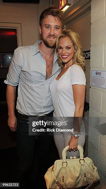 Singer/Songwriter Charles Kelley of Lady Antebellum and His Publicist wife Cassie McConnell backstage during the "Music City Keep on Playin'" benefit...