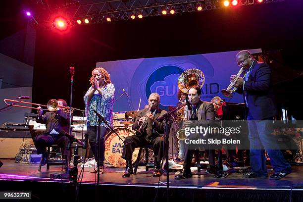 Jazz singer Cassandra Wilson and New Orleans jazz trumpeter Terence Blanchard perform with the Preservation Hall Jazz Band at the GULF AID benefit...
