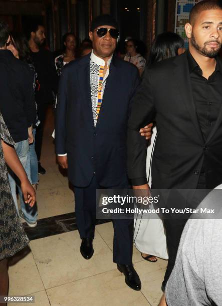 Stevie Wonder is seen on July 10, 2018 in Los Angeles, California.