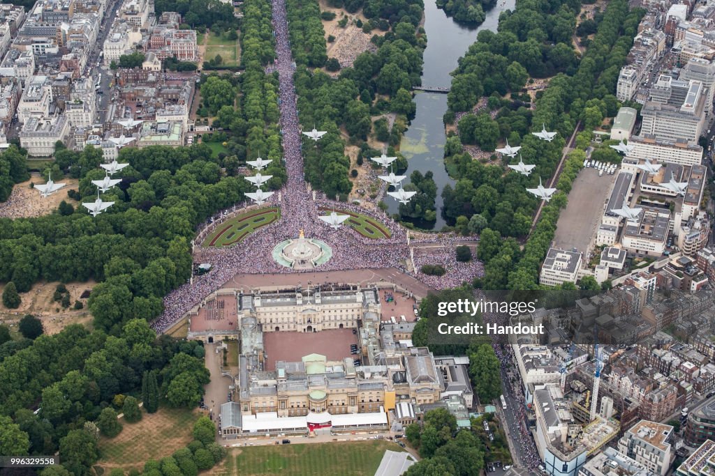 Centenary Parade And Flypast to Commemorate The Royal Air Force's 100th Birthday