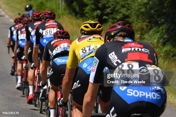 Greg Van Avermaet of Belgium and BMC Racing Team Yellow Leader Jersey / Richie Porte of Australia and BMC Racing Team / during the 105th Tour de...