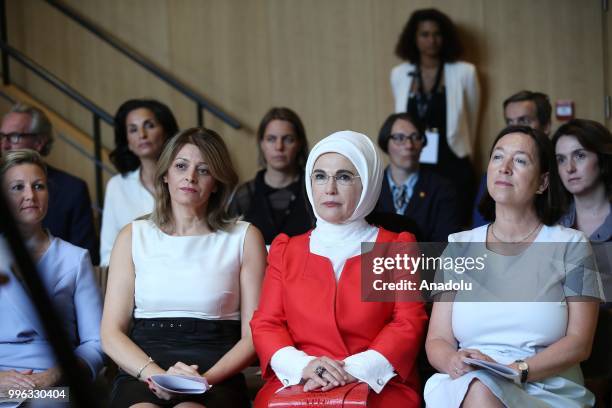 Partner of Slovenia's Prime Minister Mojca Stropnik, Partner of Bulgaria's President Desislava Radeva, First Lady of Turkey Emine Erdogan and NATO...