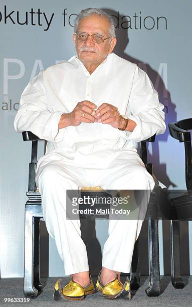 Gulzar during the release of Oscar winning sound technician Resul Pookutty's autobiography 'Sabdatharapadham' in Mumbai on May 13, 2010 in Mumbai on...