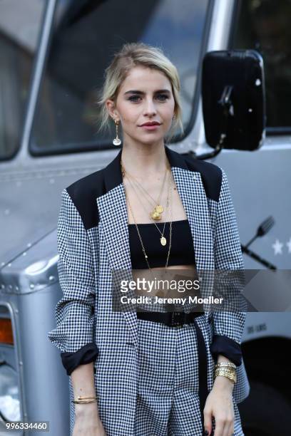 Caro Daur attends the Magazine Lauch Party on July 6, 2018 in Berlin, Germany. .