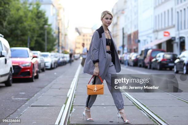 Caro Daur attends the Magazine Lauch Party on July 6, 2018 in Berlin, Germany. .