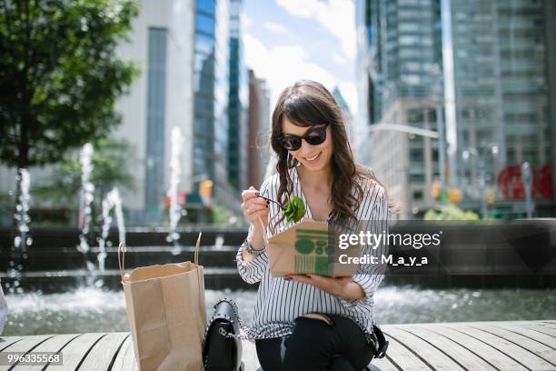 lunch break outdoors - new york state park stock pictures, royalty-free photos & images