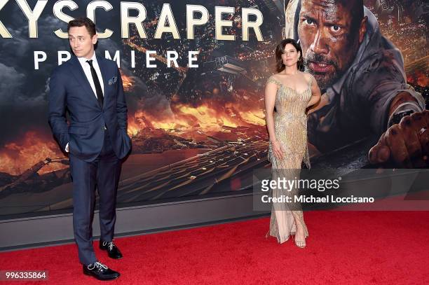 Feild and Neve Campbell attend the 'Skyscraper' New York Premiere at AMC Loews Lincoln Square on July 10, 2018 in New York City.